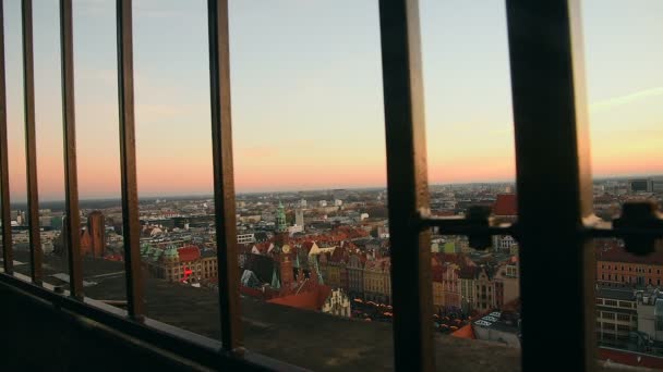 Vista desde la Iglesia Santa Isabel, Wroclaw, Polonia _ 8 — Vídeo de stock