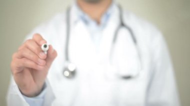 Küresel bağışıklama, şeffaf ekranda yazma doktor