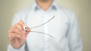 Sosyal ağ, yorum paylaşım kavramı, gibi adam şeffaf ekranda yazma