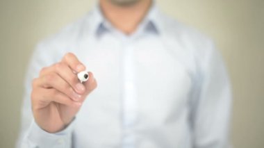 Senin mazeretin ne?, adam şeffaf ekranda yazma