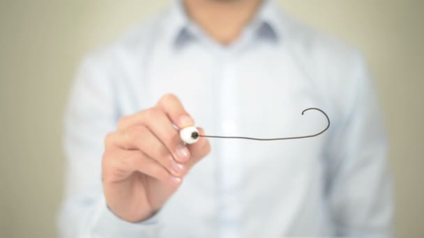 Cloud Computing, Homem escrevendo na tela transparente — Vídeo de Stock