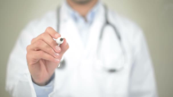 Neurologist, Doctor writing on transparent screen — Stock Video