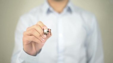 Benzersiz kılan nedir? adam şeffaf ekranda yazma