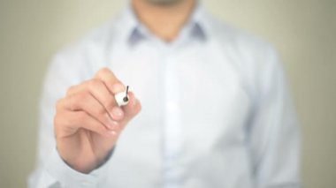 Tedarik yönetimi, şeffaf ekranda yazma adam