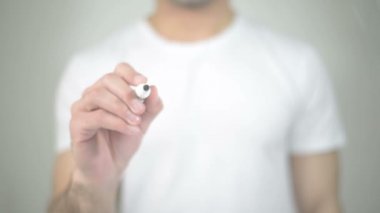 Bugün harika, şeffaf ekranda yazma adam olun