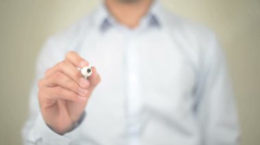 Sevgili hazır, şeffaf ekranda yazma adam geleceğiyim