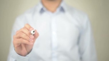 Your vizyon, şeffaf ekranda yazma adam izleyin