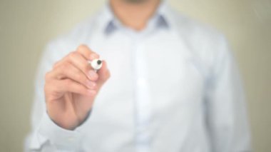 Tamam Pazartesi sağlar, şeffaf ekranda yazma adam yap