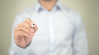 Düşünsene, şeffaf ekran üzerinde yazılı adam