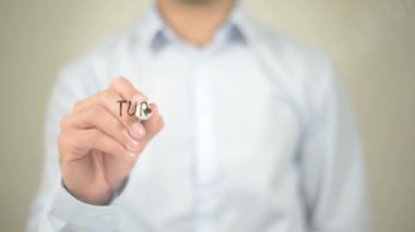 Tutku, dostum şeffaf ekranda yazma kar