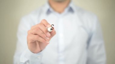 Destek yerel işletme, şeffaf ekranda yazma adam
