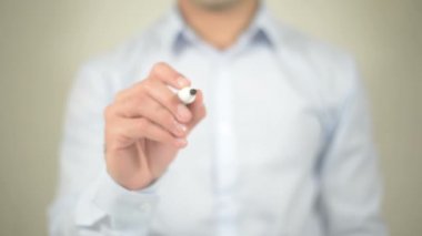 Yaptırımlar, şeffaf ekranda yazma adamı durdurmak