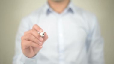Kötü alışkanlıklar, şeffaf ekranda yazma adam