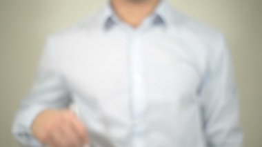 Beklemeyi, şeffaf ekranda yazma adam durdurma