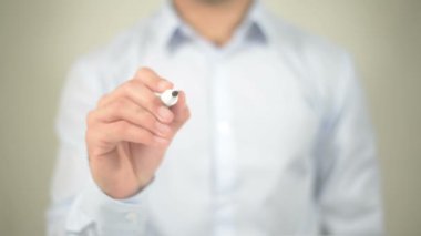 Seçmek senin otomobil, şeffaf ekranda yazma adam