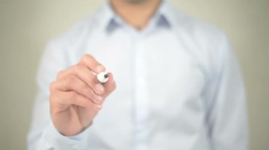 Online, şeffaf ekranda yazma adam satmak