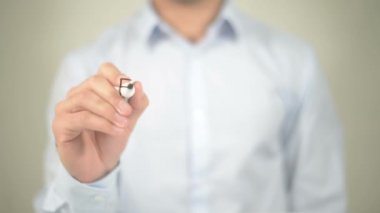 Favori ürün, şeffaf ekranda yazma adam bul