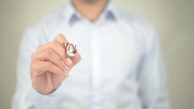 Her zaman bir seçeneğin, şeffaf ekranda yazma adam vardır
