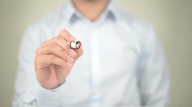 Bilgisayar grafikleri, şeffaf ekranda yazma adam