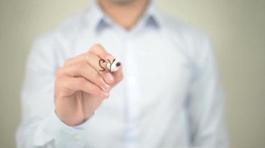 Sistem izleme, şeffaf ekranda yazma adam