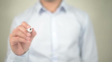 İşleme, şeffaf ekranda yazma adam hızlı