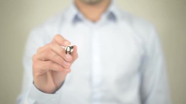 İdari Asistan , şeffaf duvara adam yazma