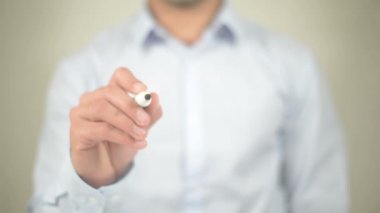 İş profil, şeffaf duvarda yazılı