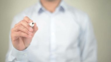 Dün, şeffaf ekranda yazma adam daha güçlü