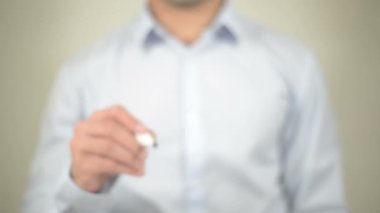 Online araştırma, şeffaf ekranda yazma