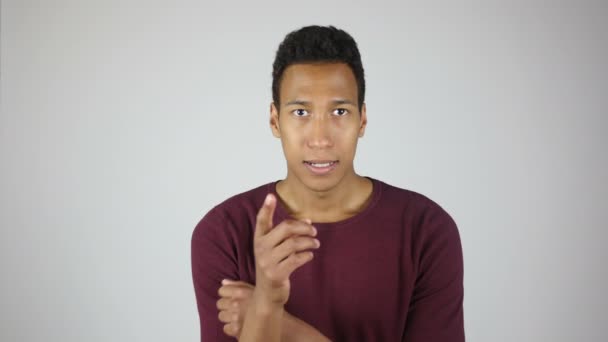 Neočekávané výsledky, ztráta, selhání gesto mladý muž — Stock video