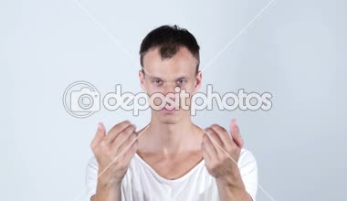 cool adam her iki el ile gelmek için davet