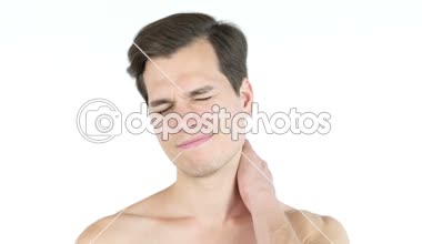 Gencin kapalı gözler, sıkışık diş - boyun ağrısı kavramı ile yakın çekim