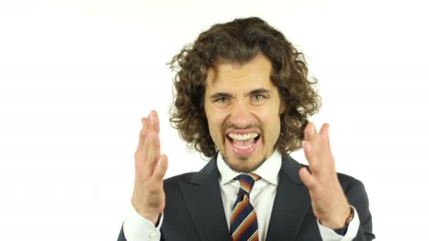 Portrét úspěšný podnikatel s úsměvem důvěryhodný — Stock video