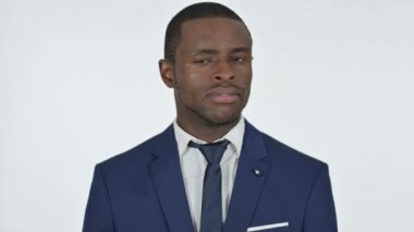 No by Head Shake African Business sman, White Background