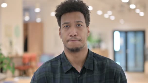 No Sign by African American Man by Arms Gesture — Stock Video