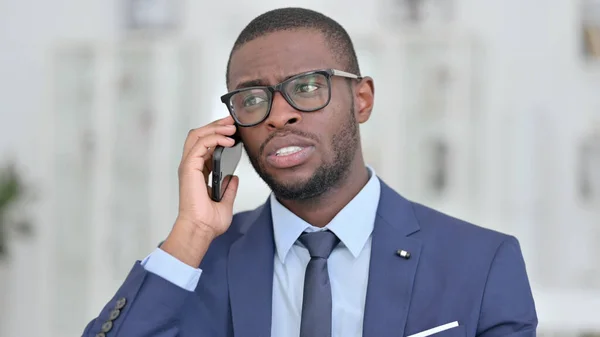 Portrait of Professional African Businessman Talking on Phone —  Fotos de Stock