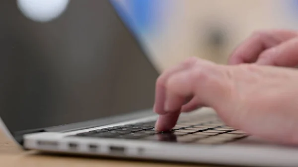 Close Up of Female Fingers Typing on Laptop — Stock Photo, Image