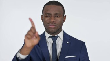 Afrikalı İşadamı Beyaz Arkaplan 'dan Parmak Yok