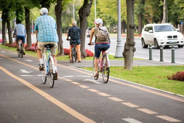 On bicycle lane Royalty Free Stock Photos