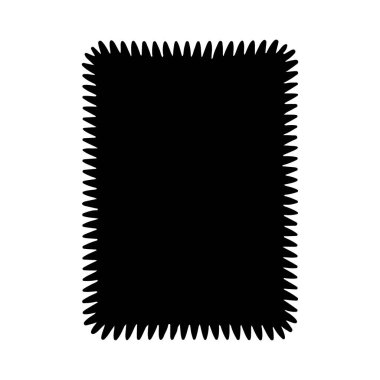 Sivri kenarlı çarpıcı bir siyah şekil, eşsiz tasarım ve dokusunu vurgulayarak parlak beyaz bir arkaplana karşı konumlandırılmıştır. Yaratıcı projeler için ideal.