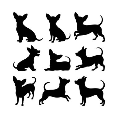Çeşitli hareketli pozlarda küçük köpekleri tasvir eden dokuz siluet koleksiyonu. Tasarım, bu köpeklerin canlı doğasını basit ve sanatsal bir şekilde yakalıyor..