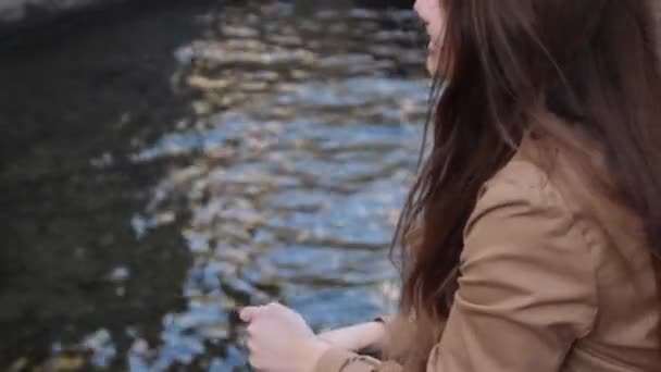 Young caucasian woman travelling in Saint Petersburg. — Stock Video