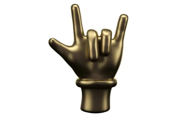 Corna dorada, dedo meñique. Ilustración 3D . —  Fotos de Stock