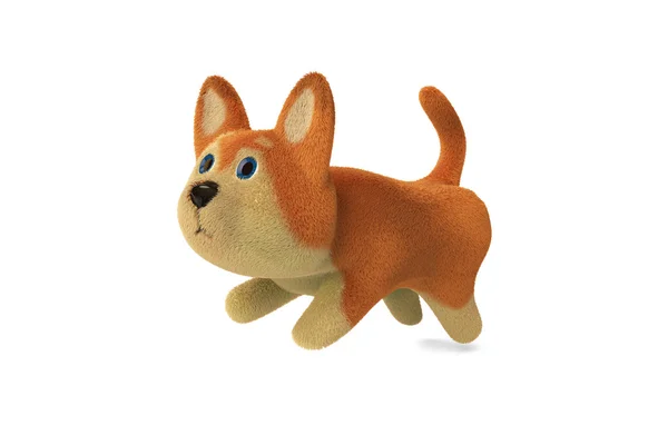 Um cão de desenho animado pulando, ilustração 3D . — Fotografia de Stock