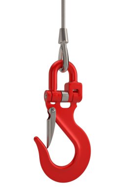 Turna kancası beyaz arka planda izole edilmiş, 3 boyutlu. 3B illüstrasyon.