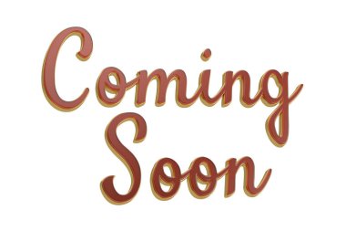 Kırmızı yakında geliyor. Beyaz arka planda izole edilmiş, 3 boyutlu görüntüleme. 3B illüstrasyon.