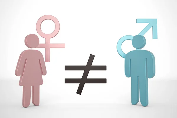 Gender Equality Concept Gender Symbol Isolated White Background Rendering Illustration — Stock Photo, Image