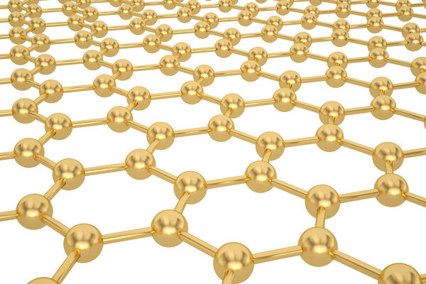 Концепция графина, Шестиугольный Атом, 3D рендеринг. 3D иллюстрация.