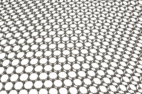 Concepto Grafeno Matriz Átomo Hexagonal Renderizado Ilustración — Foto de Stock
