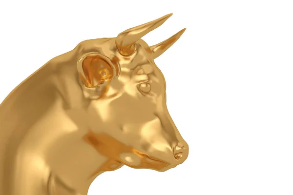 Concepto Financiero Bull Head Aislado Sobre Fondo Blanco Renderizado Ilustración — Foto de Stock